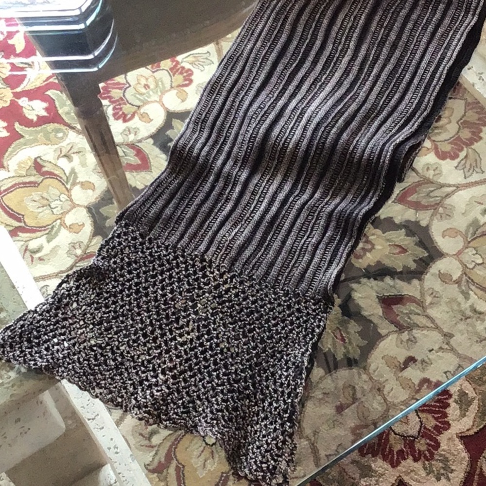 Black and Grey Wool Scarf